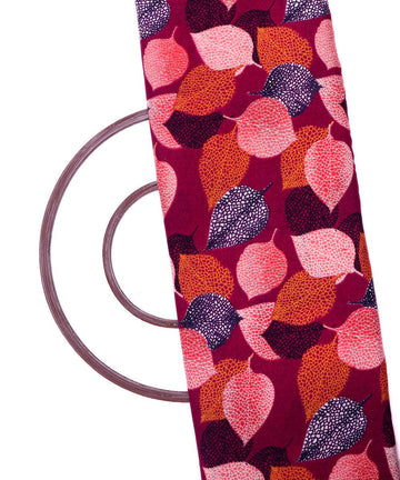 wine leaf pattern crepe fabric